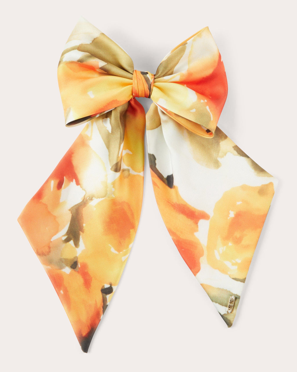 Tracy Printed Satin Bow Barrette