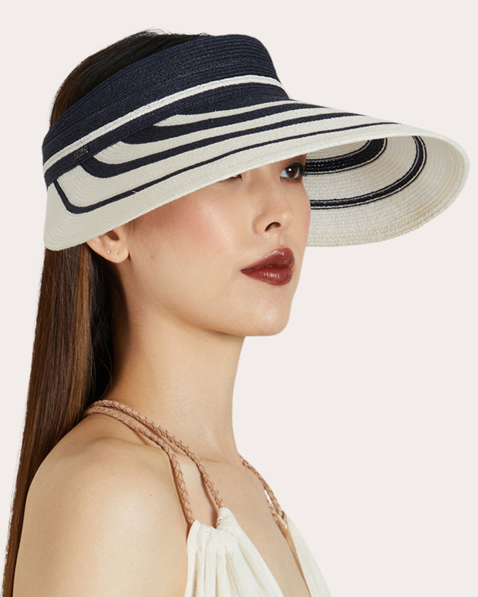 Trixie Striped Woven Hemp Visor