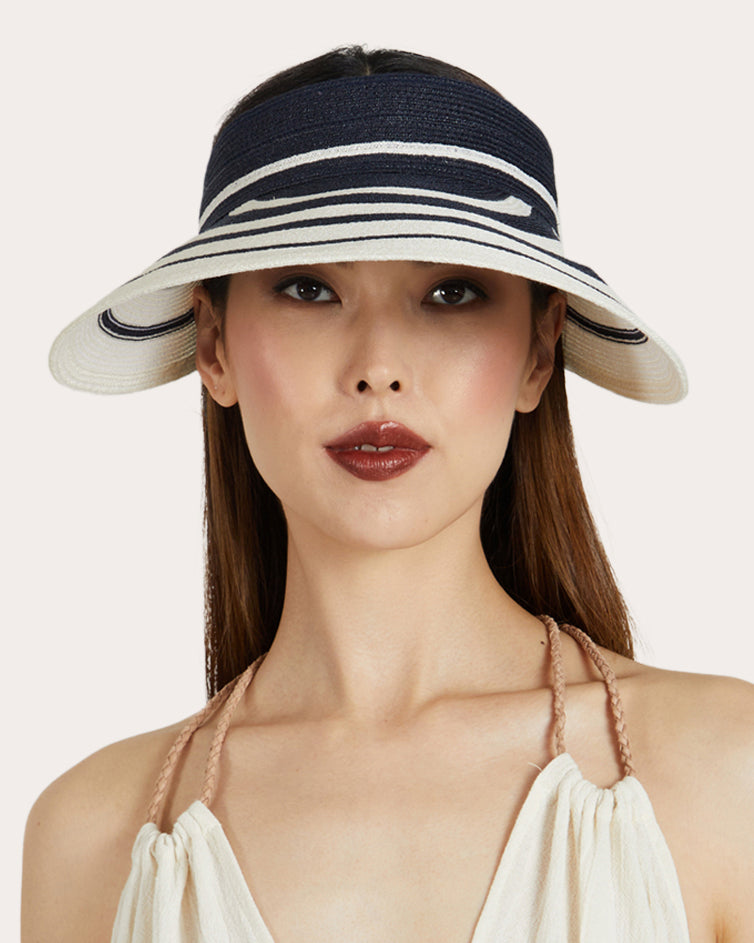 Trixie Striped Woven Hemp Visor