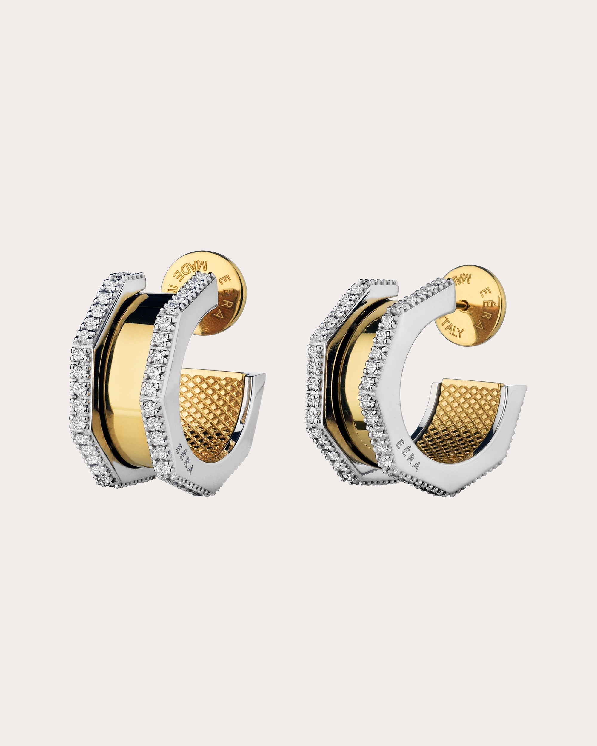 Tubo 18K Gold Diamond Hoop Earrings