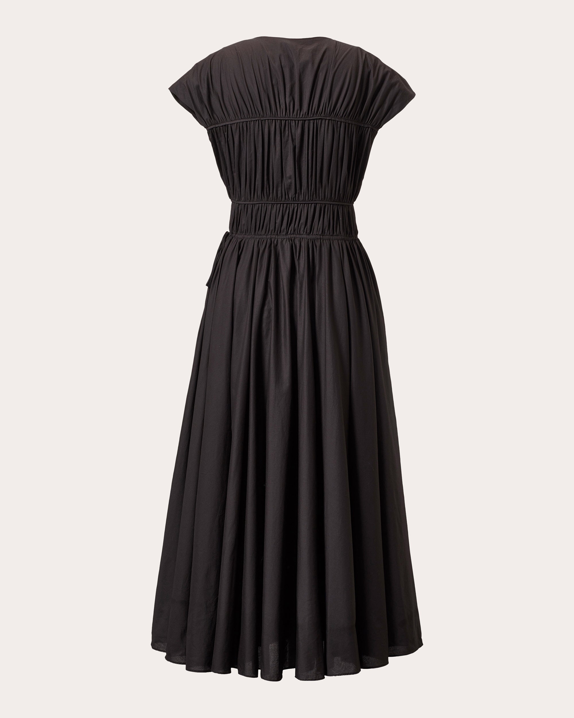 Ceres Gathered Cotton-Poplin Midi Dress