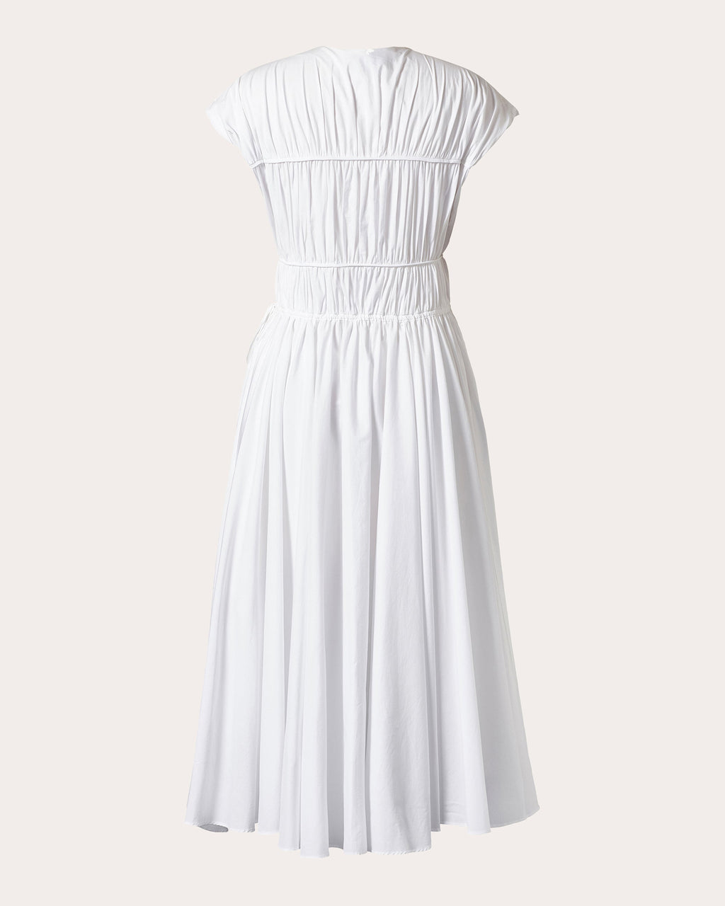 Ceres Gathered Cotton-Poplin Midi Dress