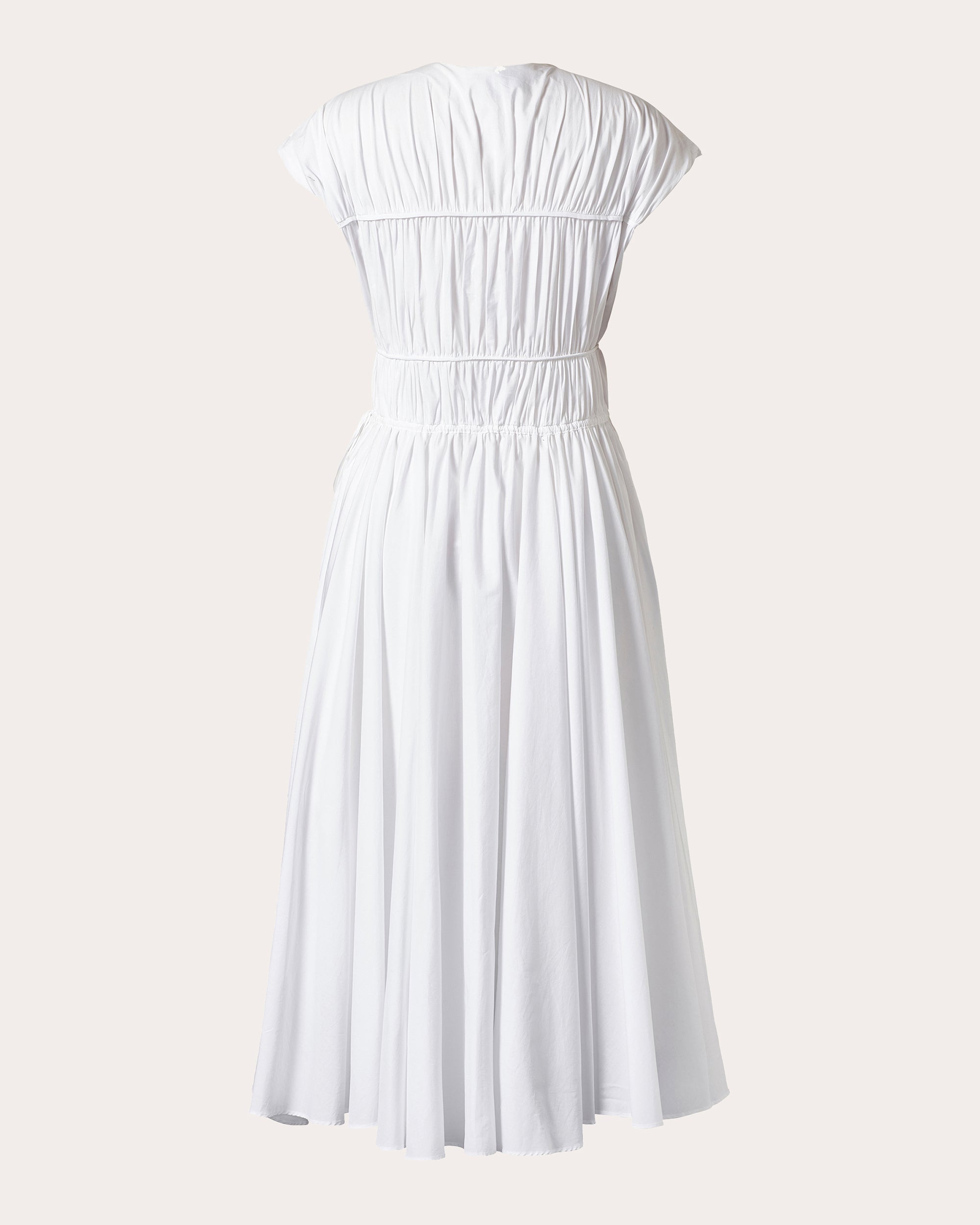 Ceres Gathered Cotton-Poplin Midi Dress