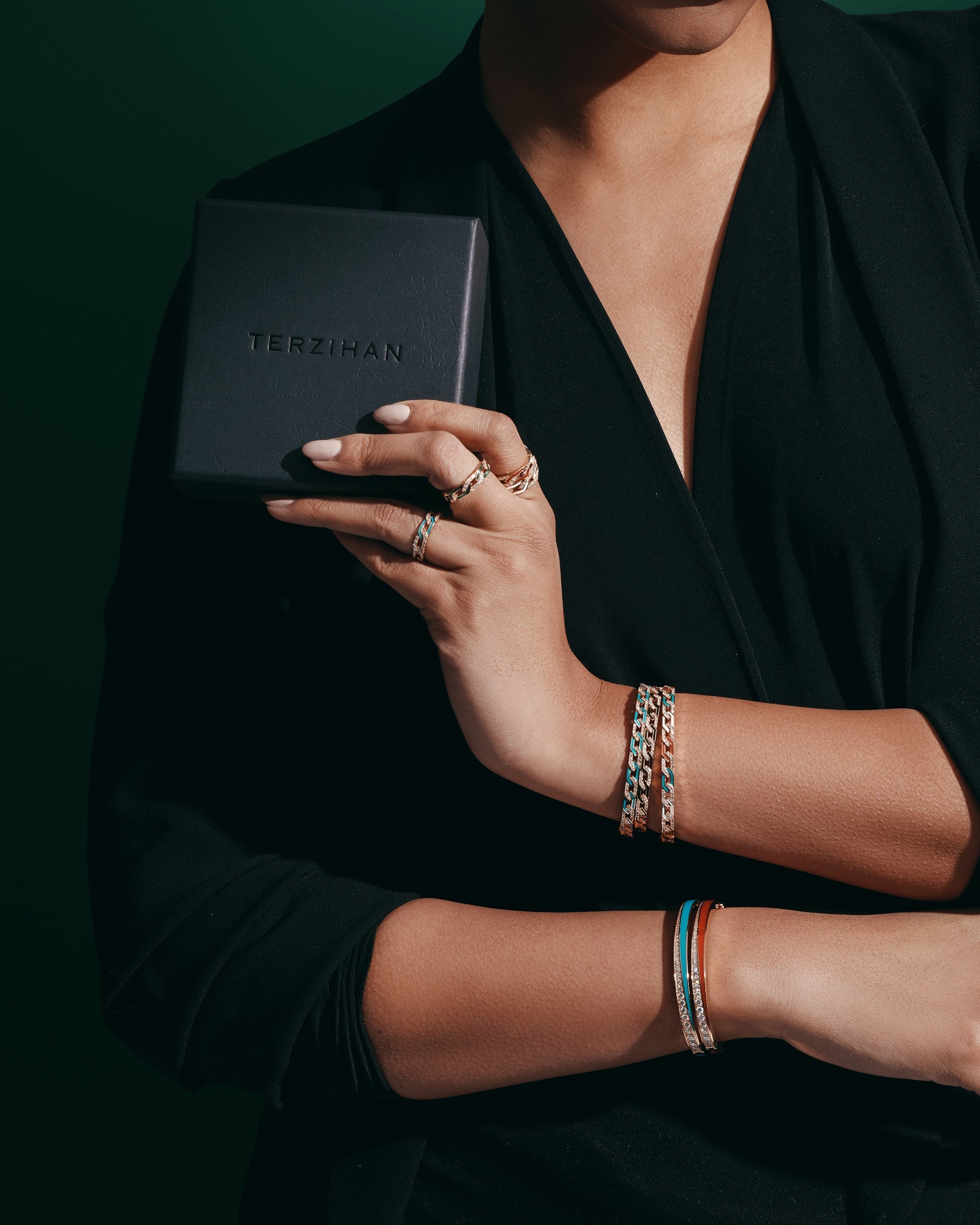 Rebel 18K Gold Enamel and Diamond Bracelet