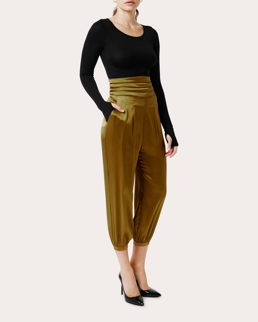 Avenoir Silk Cropped Pants