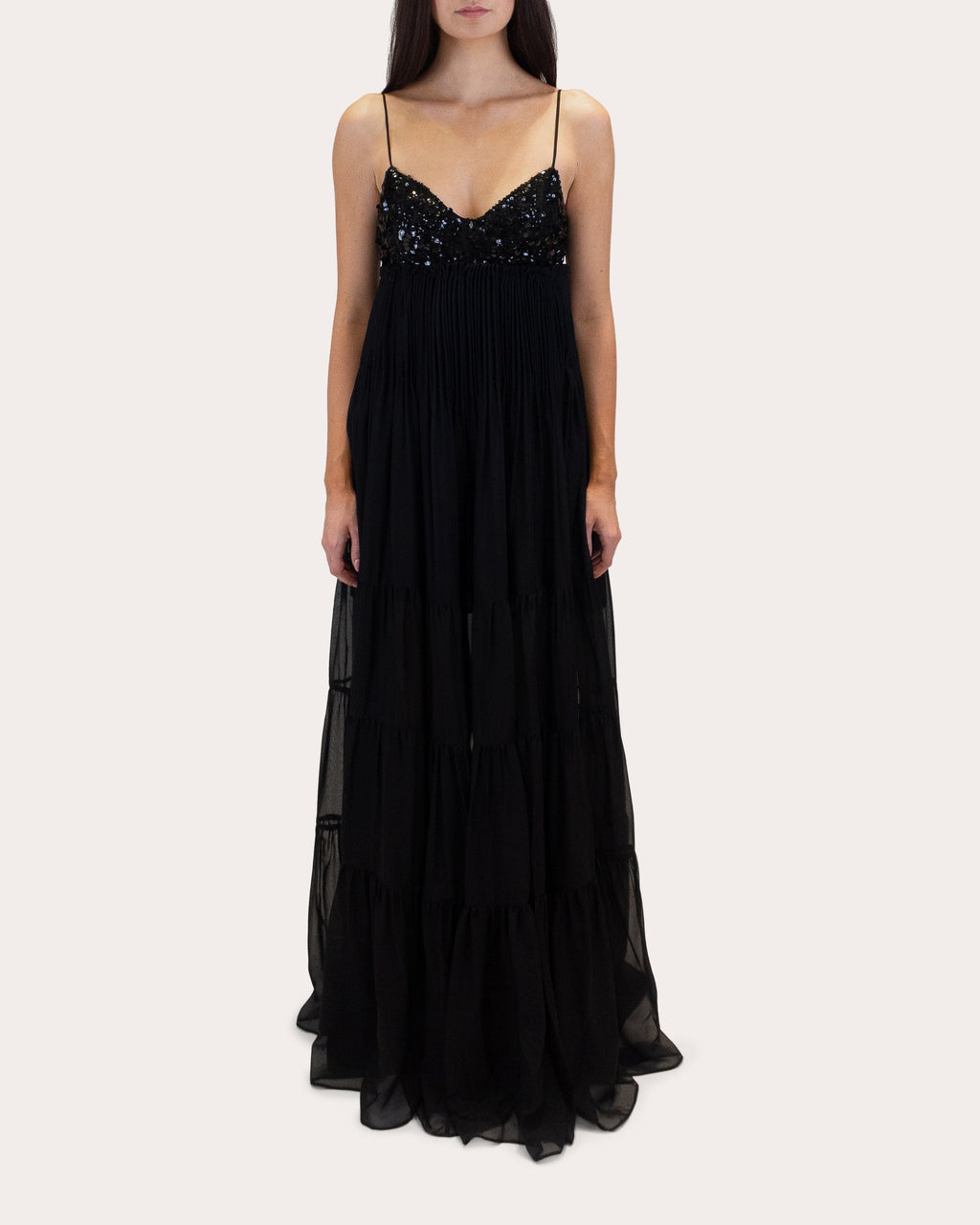 Tamar Sequin Silk Chiffon Gown