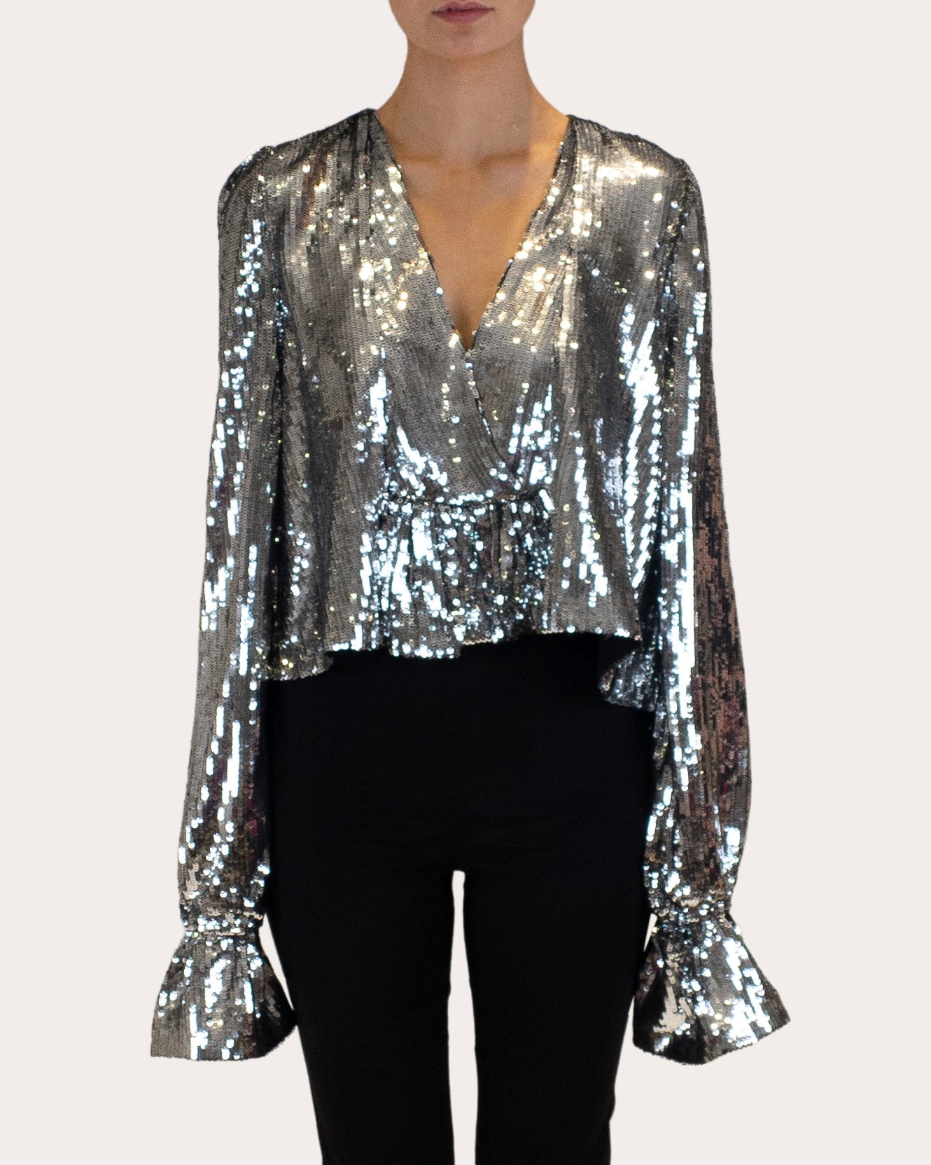 Thistle Ruffle Sequin Top