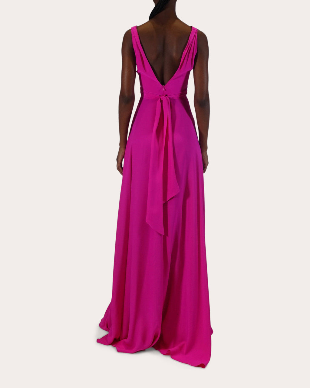 Cirrus Belted Silk-Charmeuse Gown