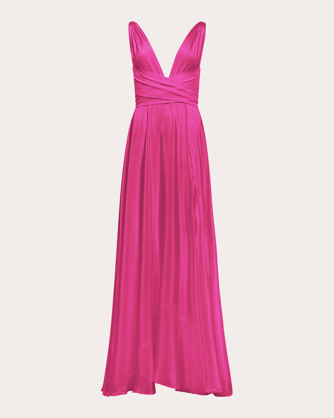 Cirrus Belted Silk-Charmeuse Gown