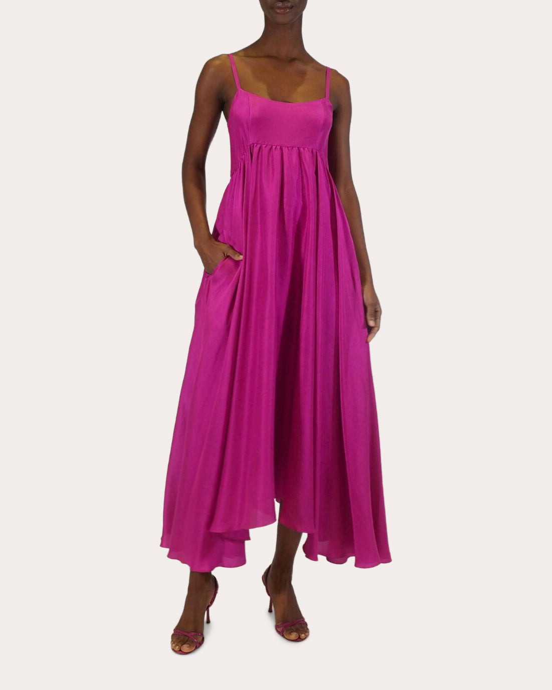 Rachel Raw Silk Midi Dress
