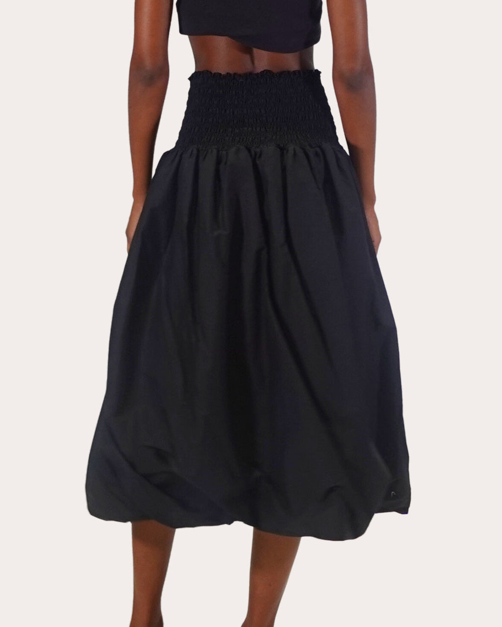 Roma Smocked Cotton-Poplin Midi Skirt