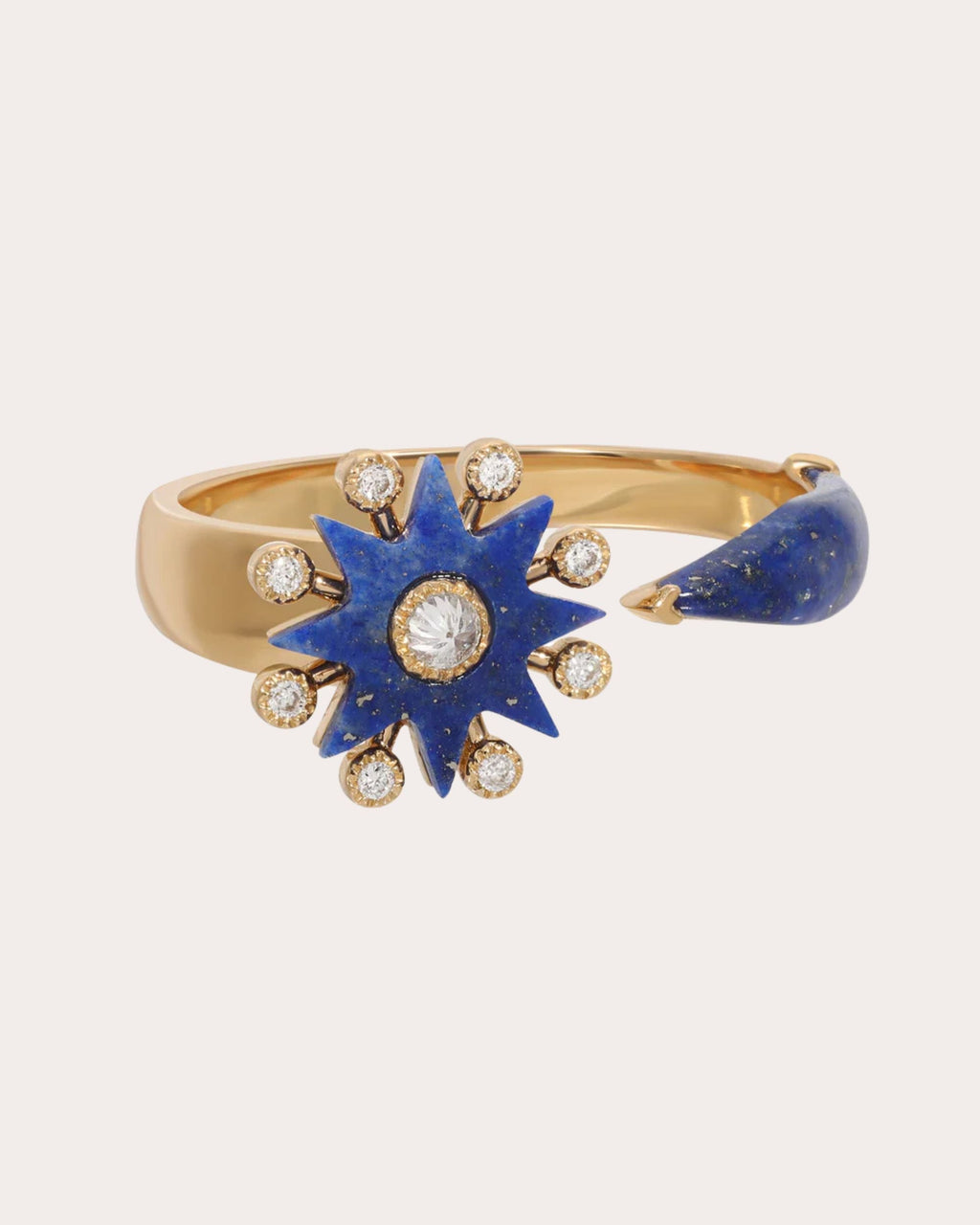 Lapis Lazuli & Diamond 18k Gold Comète Open Ring