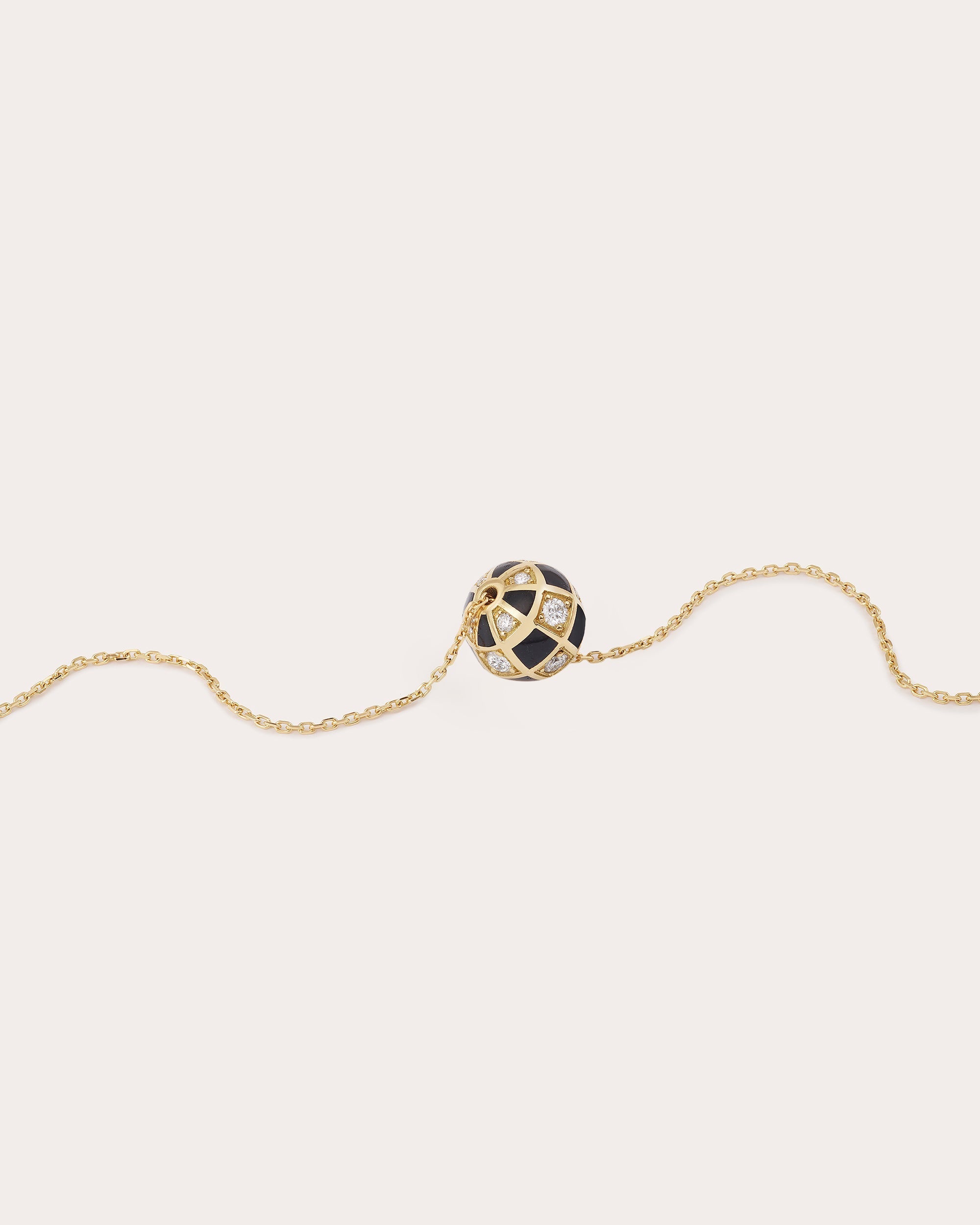 Mini Globe 18K Gold Lacquer and Lab-Grown Diamond Pendant Necklace