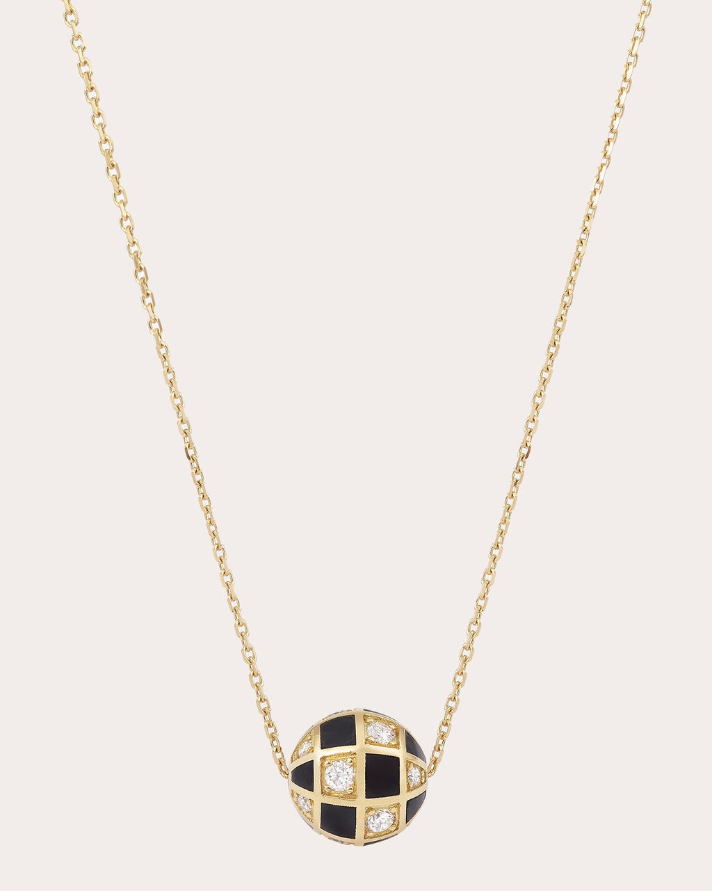 Mini Globe 18K Gold Lacquer and Lab-Grown Diamond Pendant Necklace