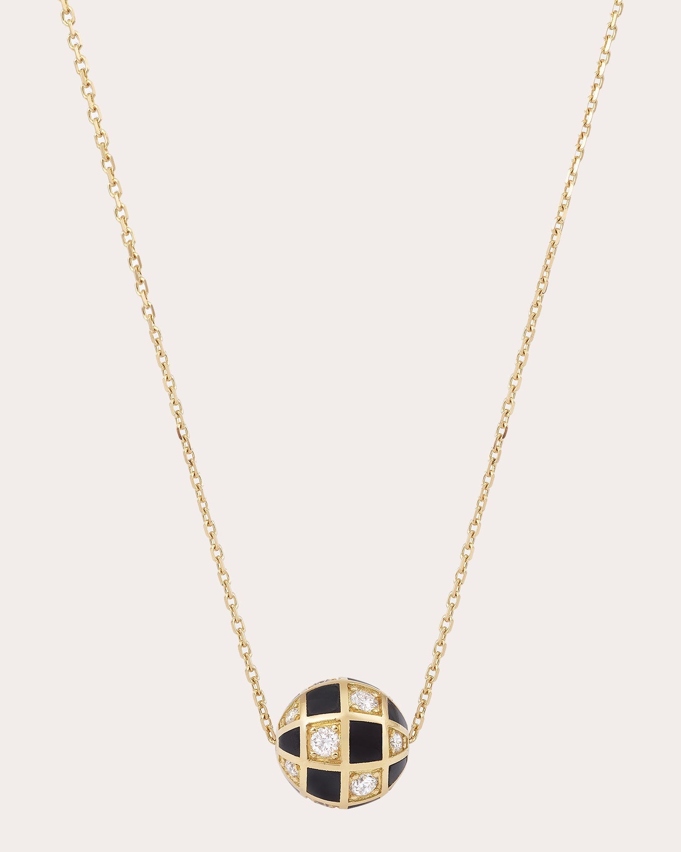 Mini Globe 18K Gold Lacquer and Lab-Grown Diamond Pendant Necklace