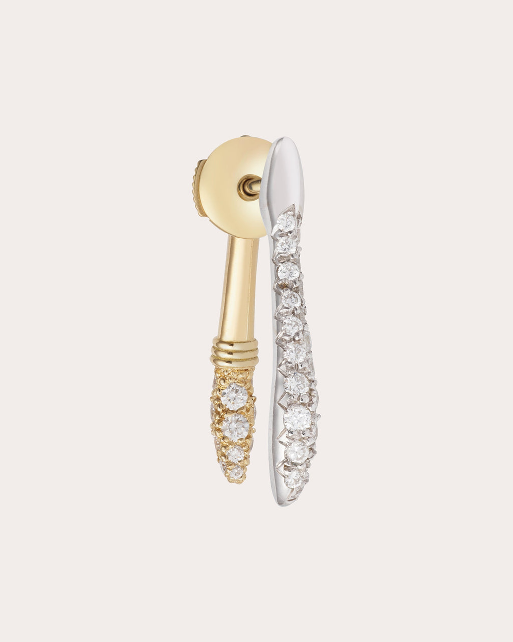 Large Wishbone Large 18K Gold and Lab-Grown Diamond Single Earring Jacket
