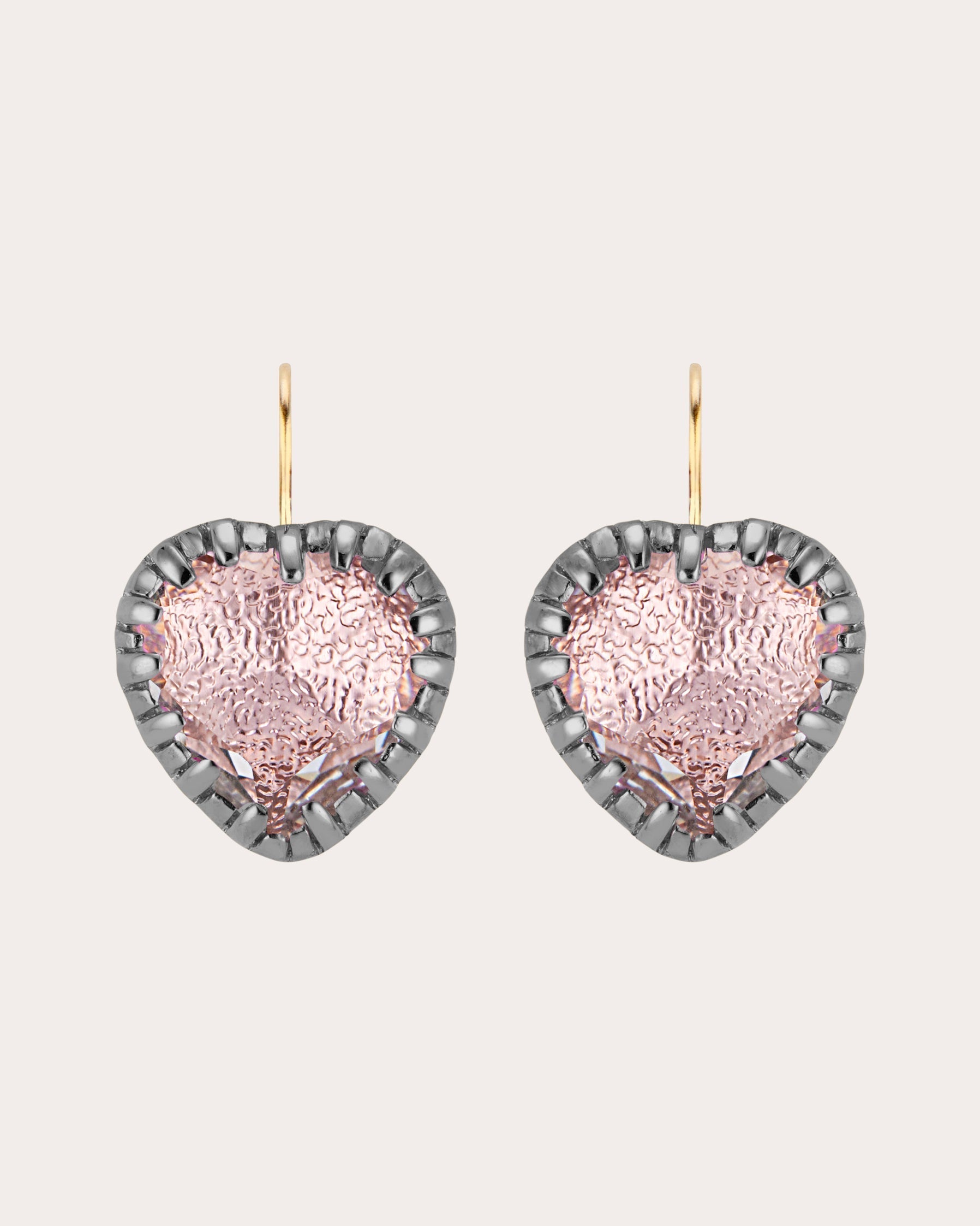 Valentina 'I Love NY' Rhodium-Dipped Quartz Earrings