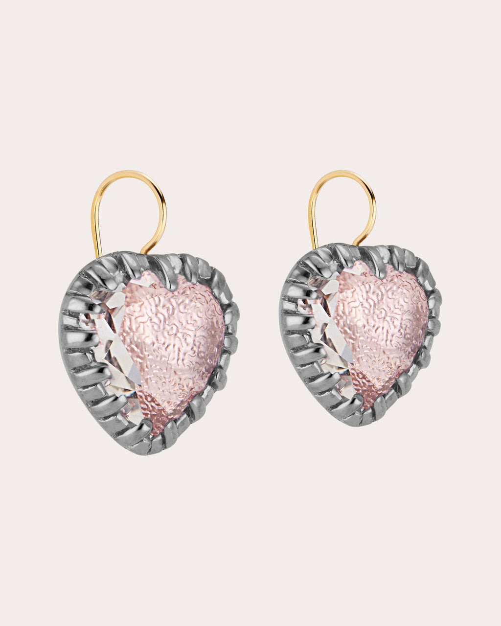 Valentina 'I Love NY' Rhodium-Dipped Quartz Earrings