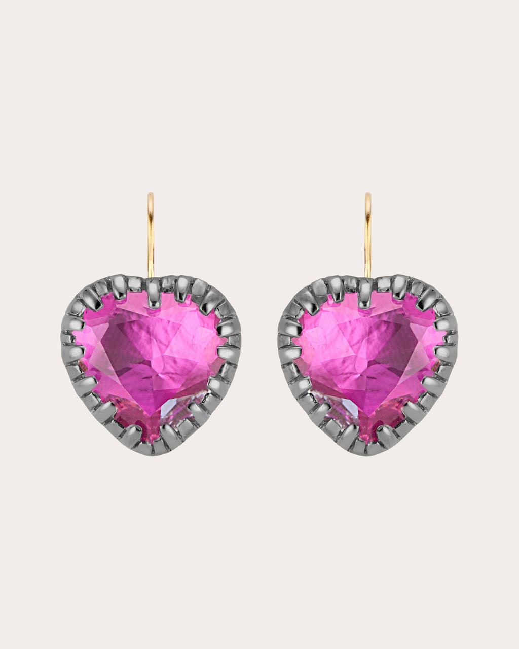 Fuchsia Foil Valentina 'I Love NY' Button Earrings