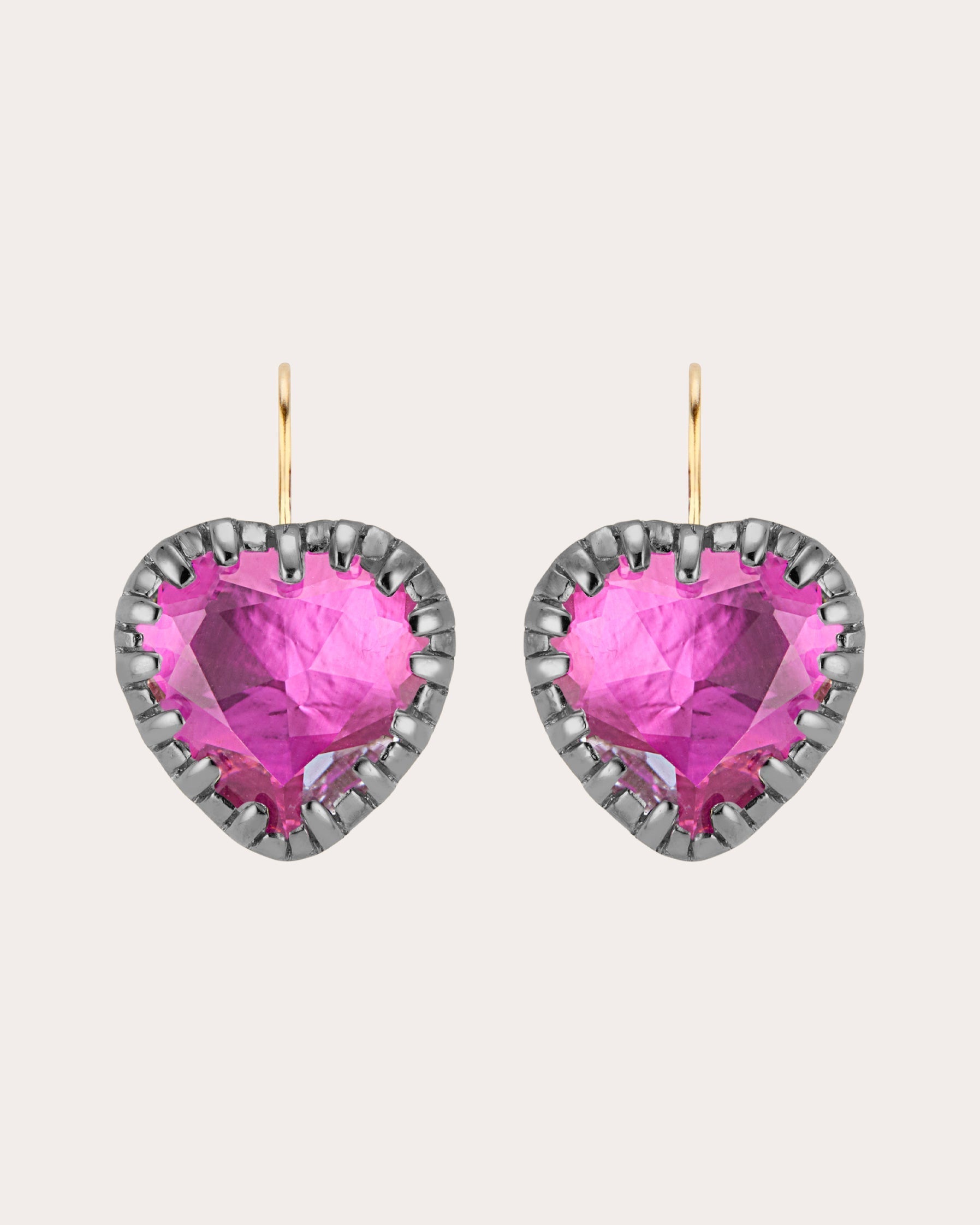 Fuchsia Foil Valentina 'I Love NY' Button Earrings