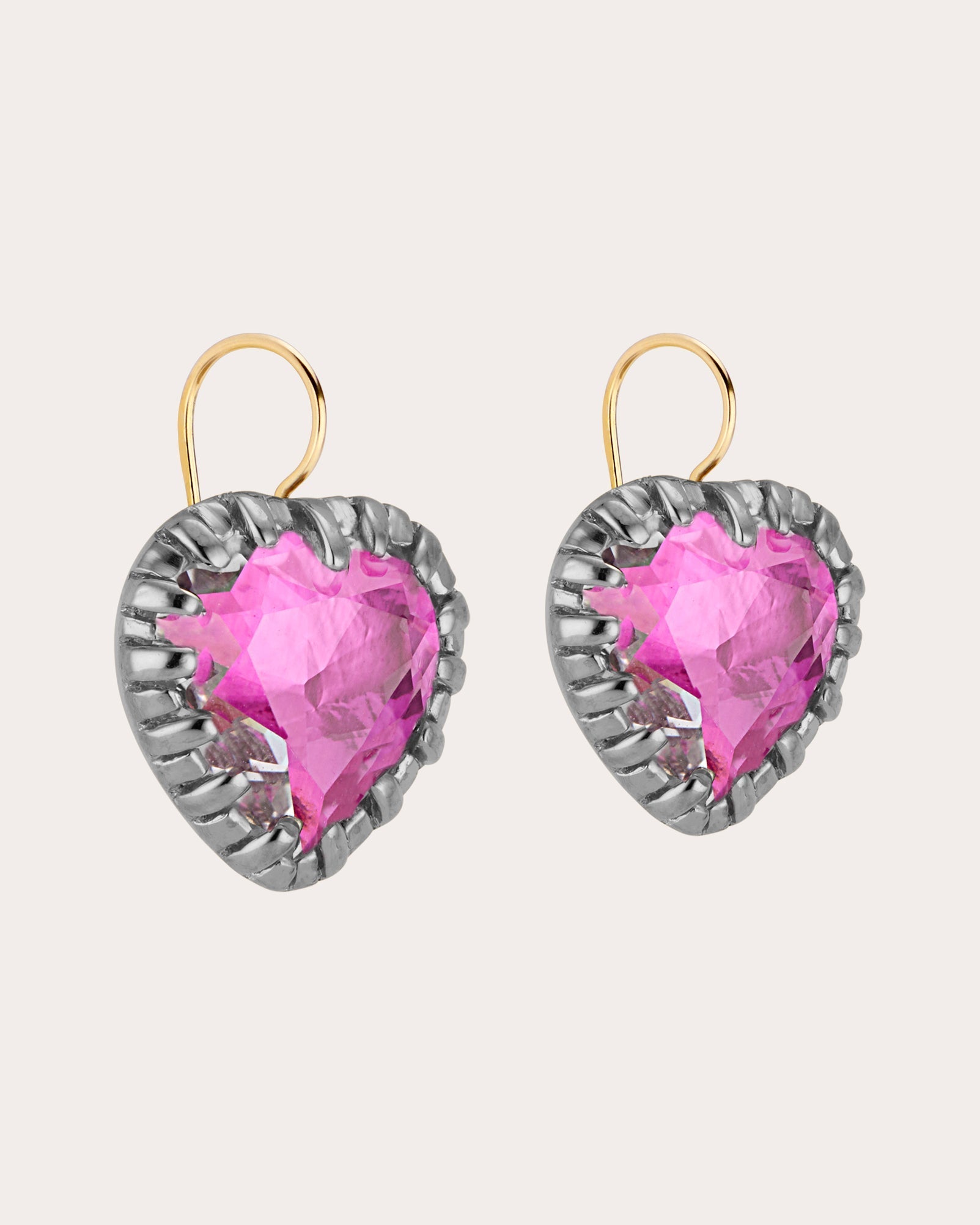 Fuchsia Foil Valentina 'I Love NY' Button Earrings