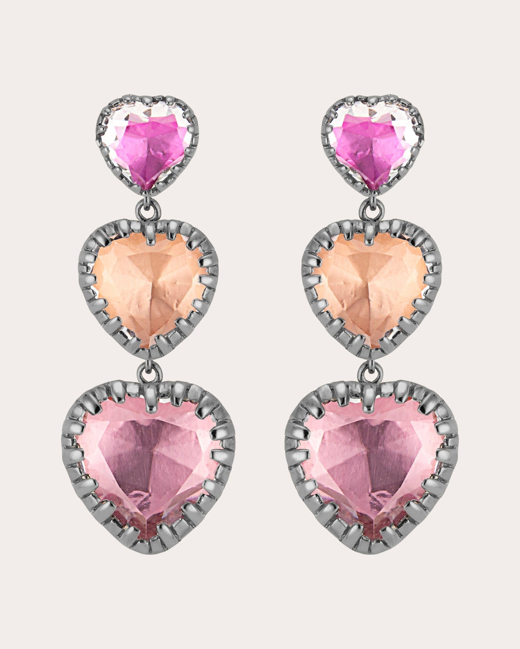 Valentina 'I Love NY' Rhodium-Dipped Quartz Earrings
