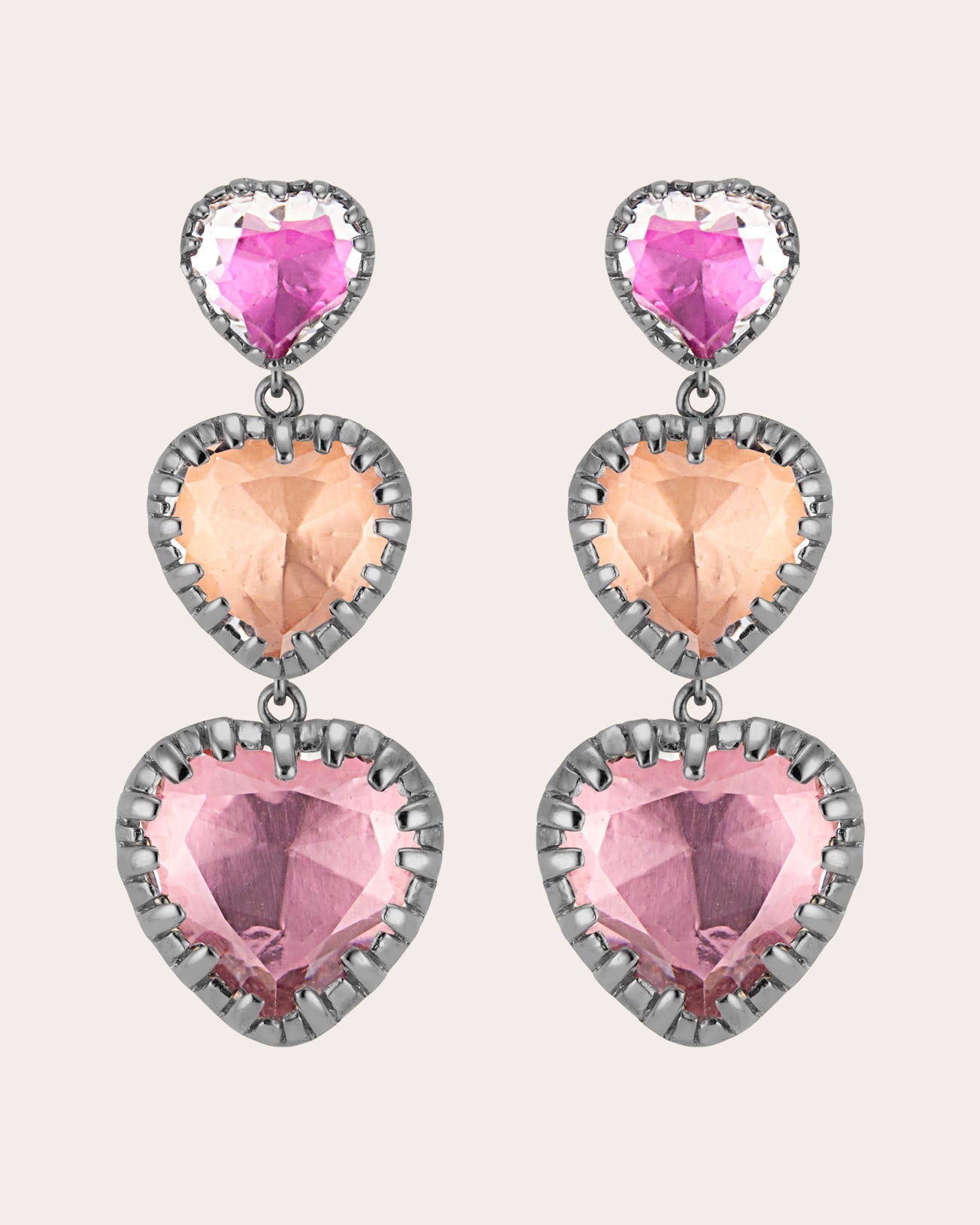 Valentina 'I Love NY' Rhodium-Dipped Quartz Earrings