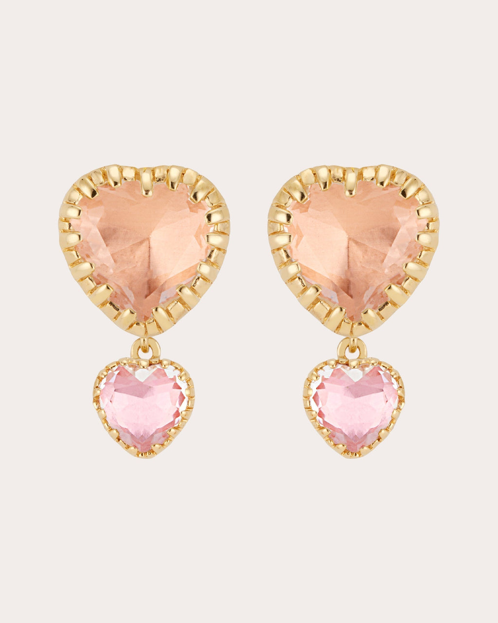 Peach Bellini Foil Valentina 'I Love NY' Emoji Double-Drop Earrings