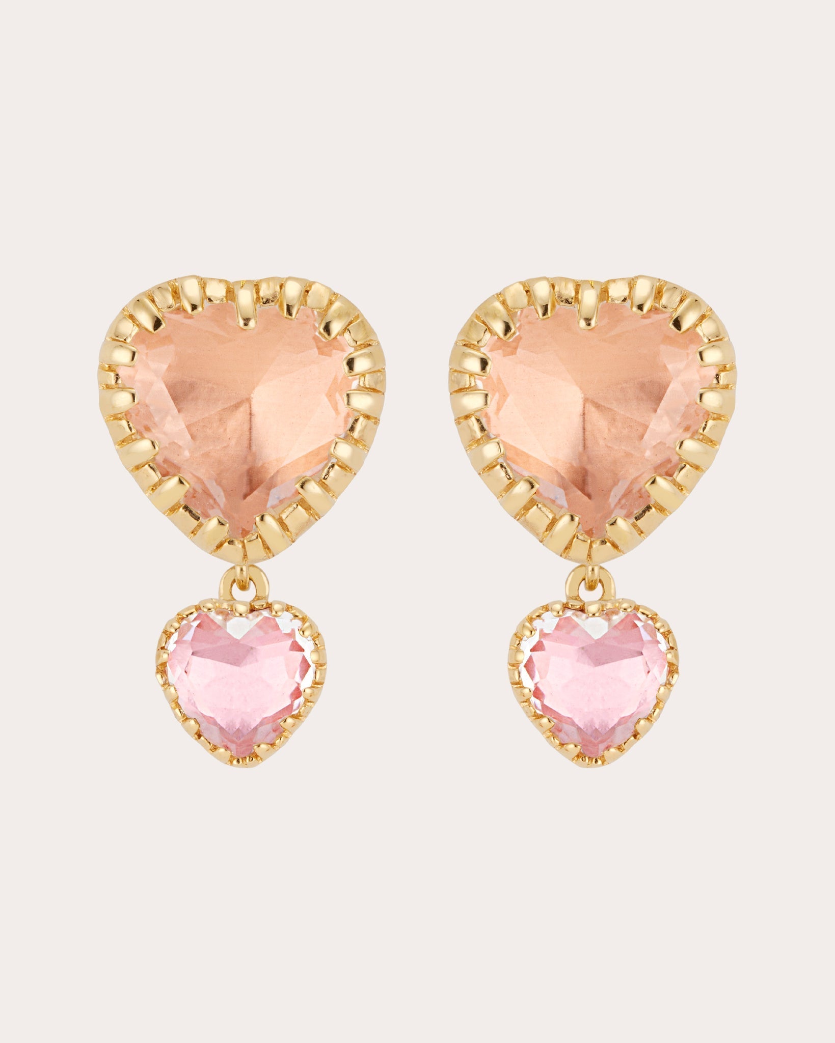 Peach Bellini Foil Valentina 'I Love NY' Emoji Double-Drop Earrings
