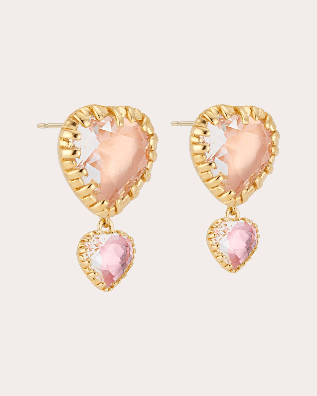 Peach Bellini Foil Valentina 'I Love NY' Emoji Double-Drop Earrings