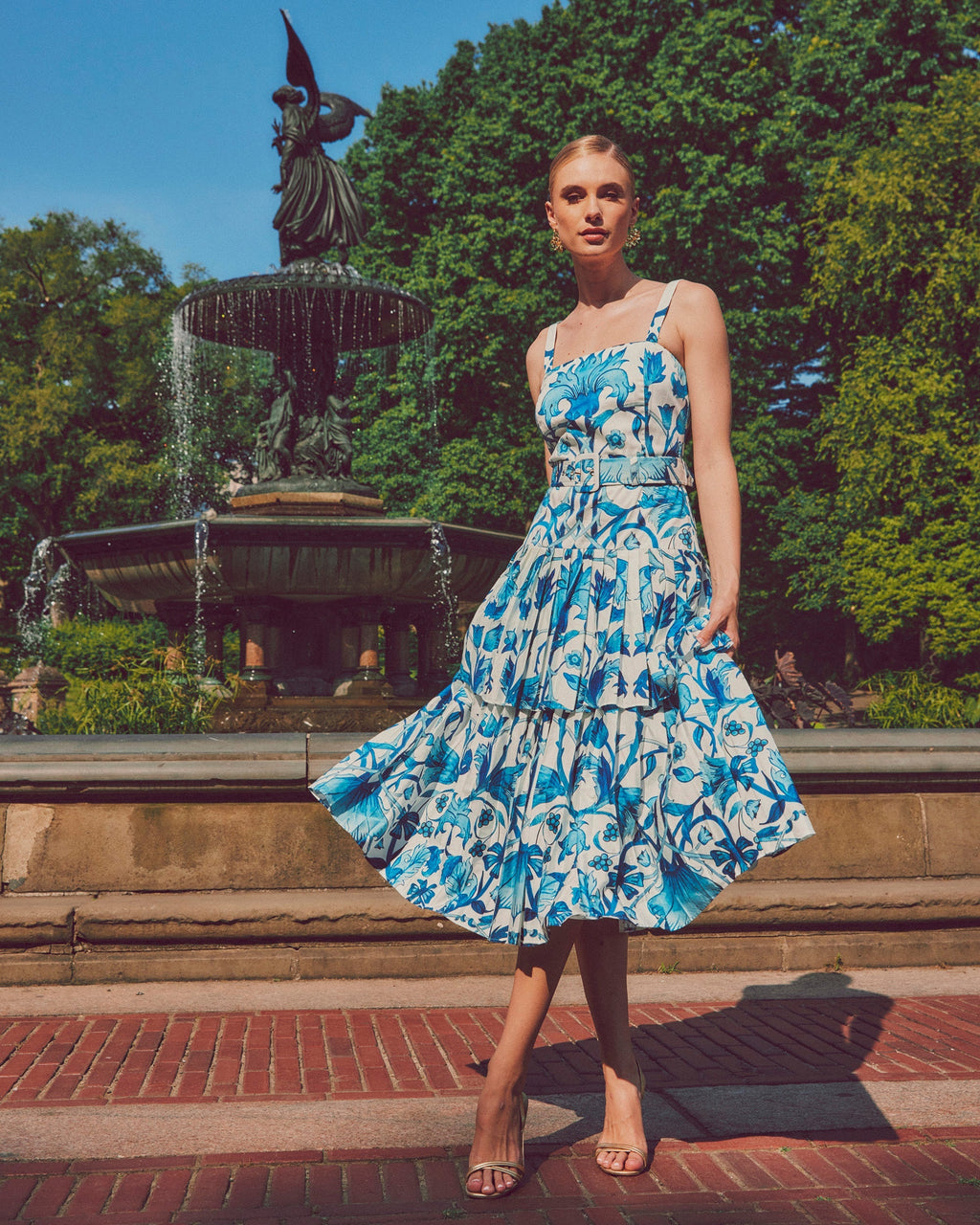 Virginie Convertible Printed Cotton-Sateen Dress