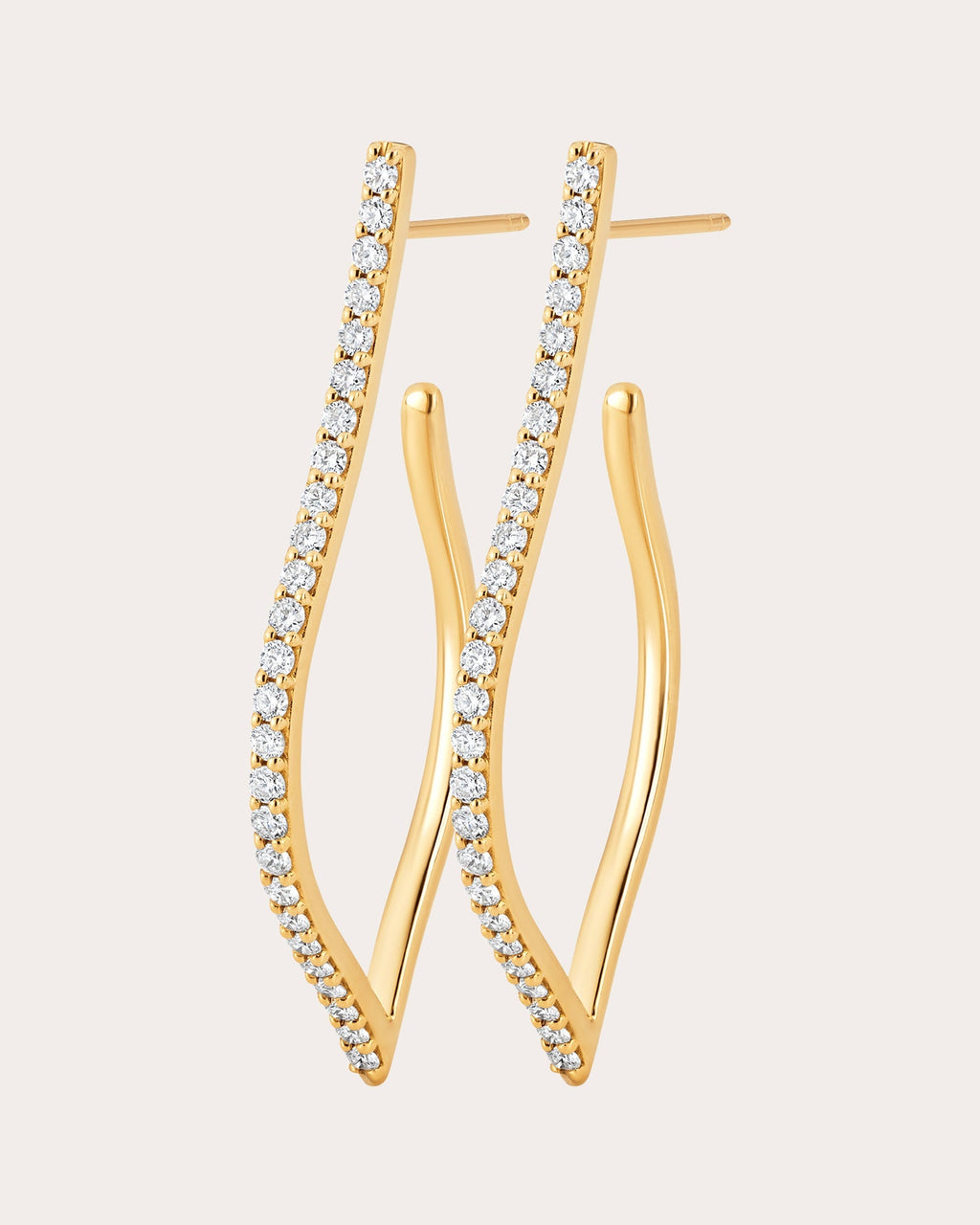 Veena Diamond Elongated Hoop Earrings