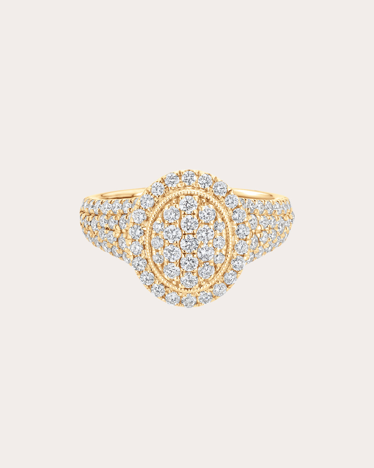 Veena Diamond Oval Pinky Ring