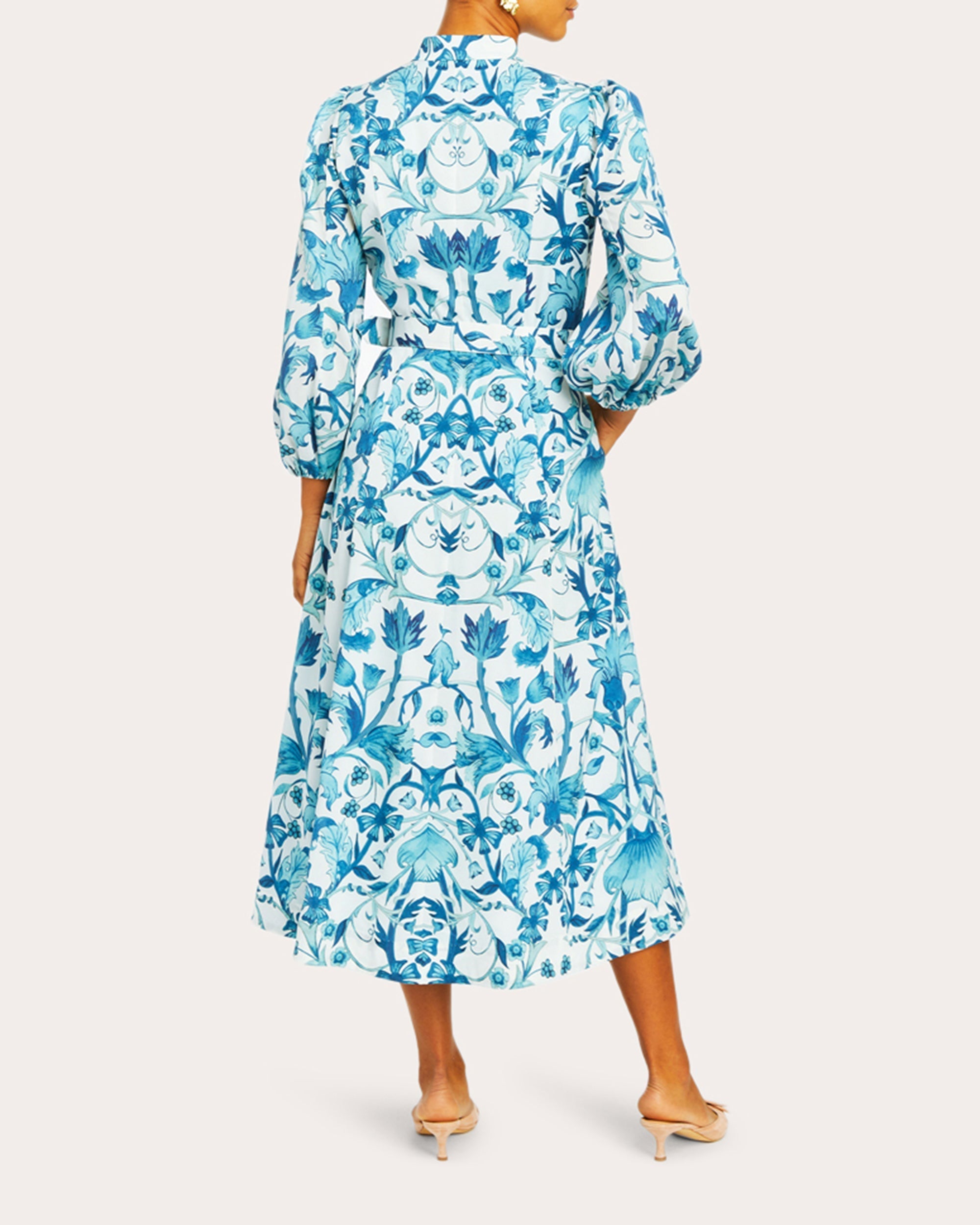 Valencia Printed Twill Midi Dress