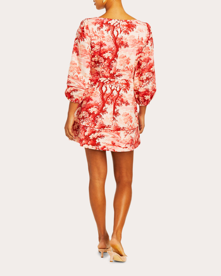 Valeria Printed Cotton-Poplin Mini Dress