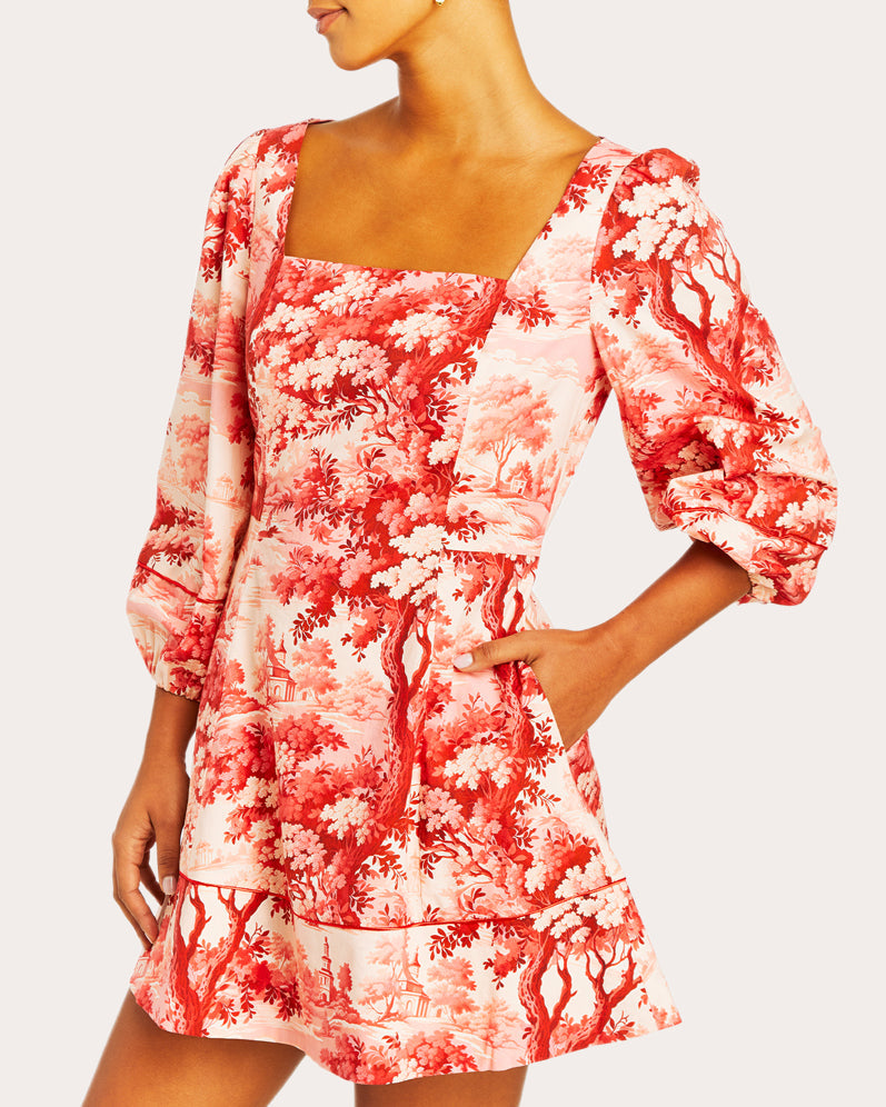 Valeria Printed Cotton-Poplin Mini Dress