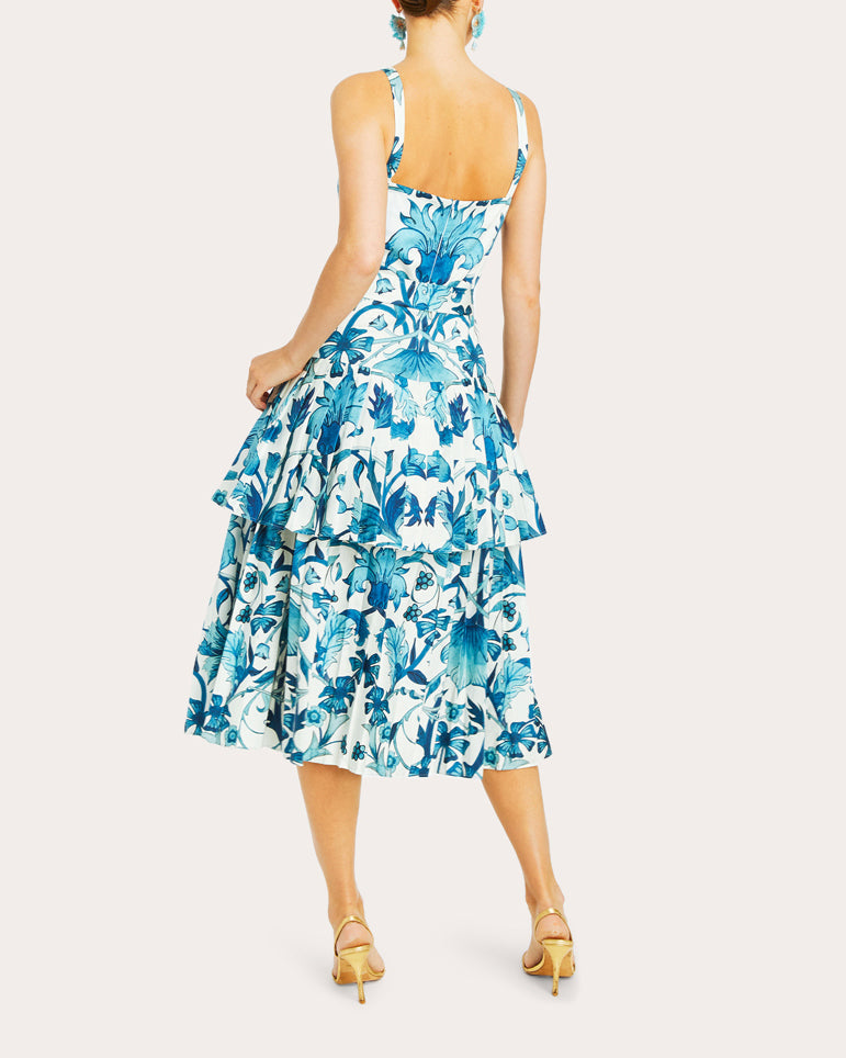 Virginie Convertible Printed Cotton-Sateen Dress