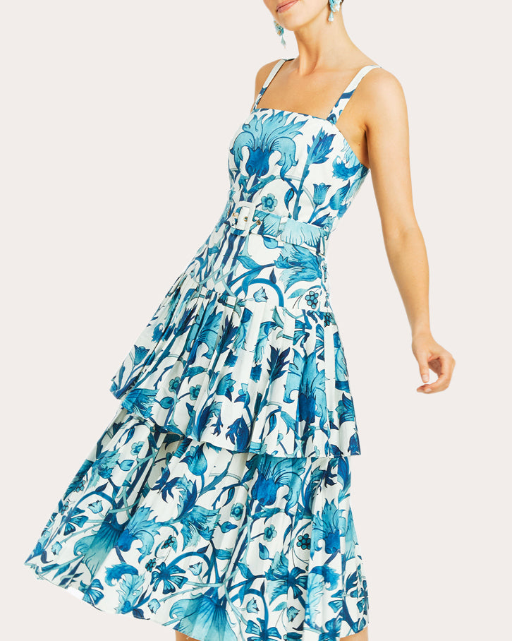 Virginie Convertible Printed Cotton-Sateen Dress