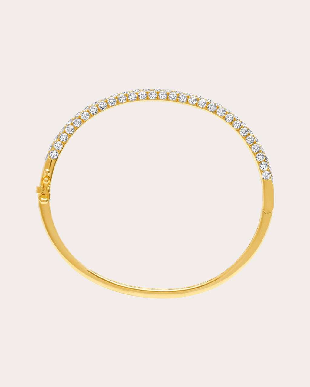 Three-Sided 18K Gold Diamond Bangle