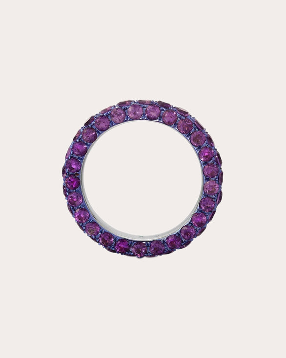 Three-Sided 14K Gold Amethyst Ring