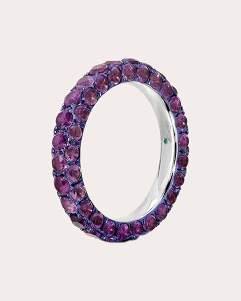 Three-Sided 14K Gold Amethyst Ring