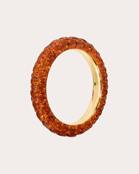 Three-Sided 18K Gold Citrine Ring