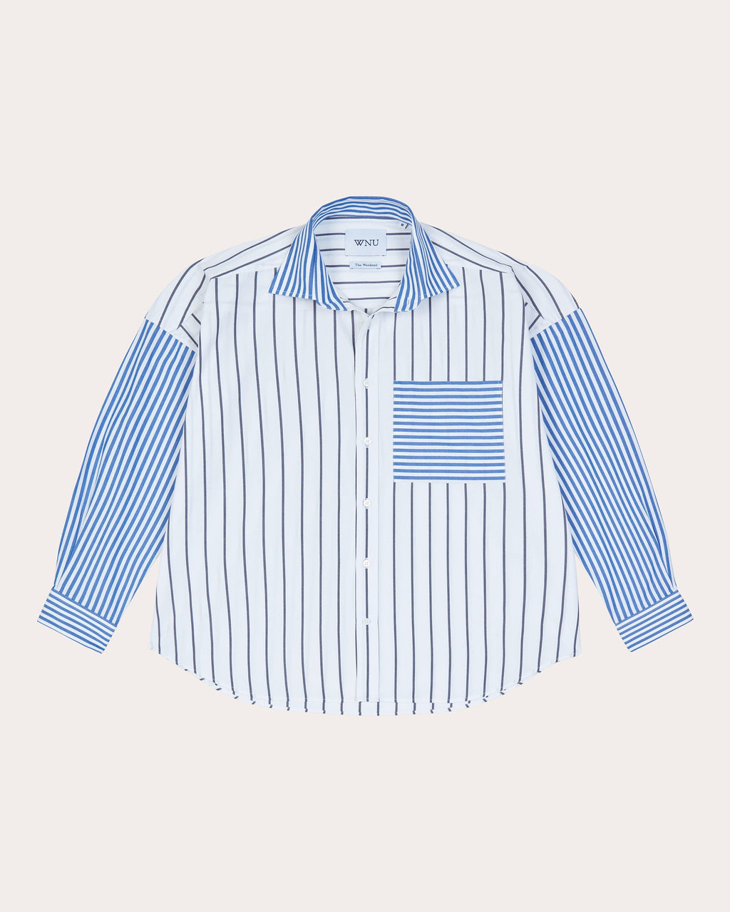 The Weekend Striped Patchwork Cotton-Poplin Shirt