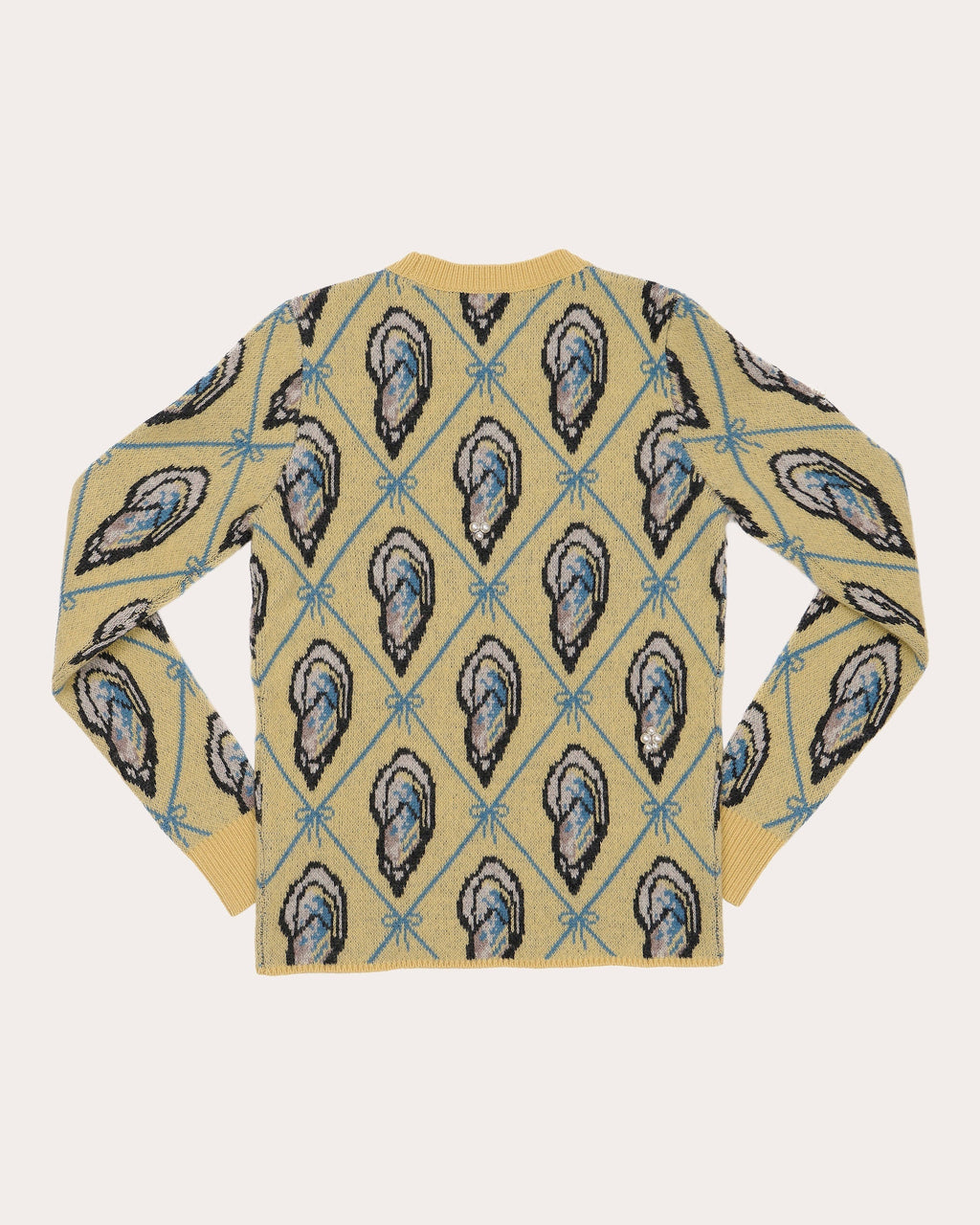 Oyster Embellished Jacquard-Knit Wool Sweater