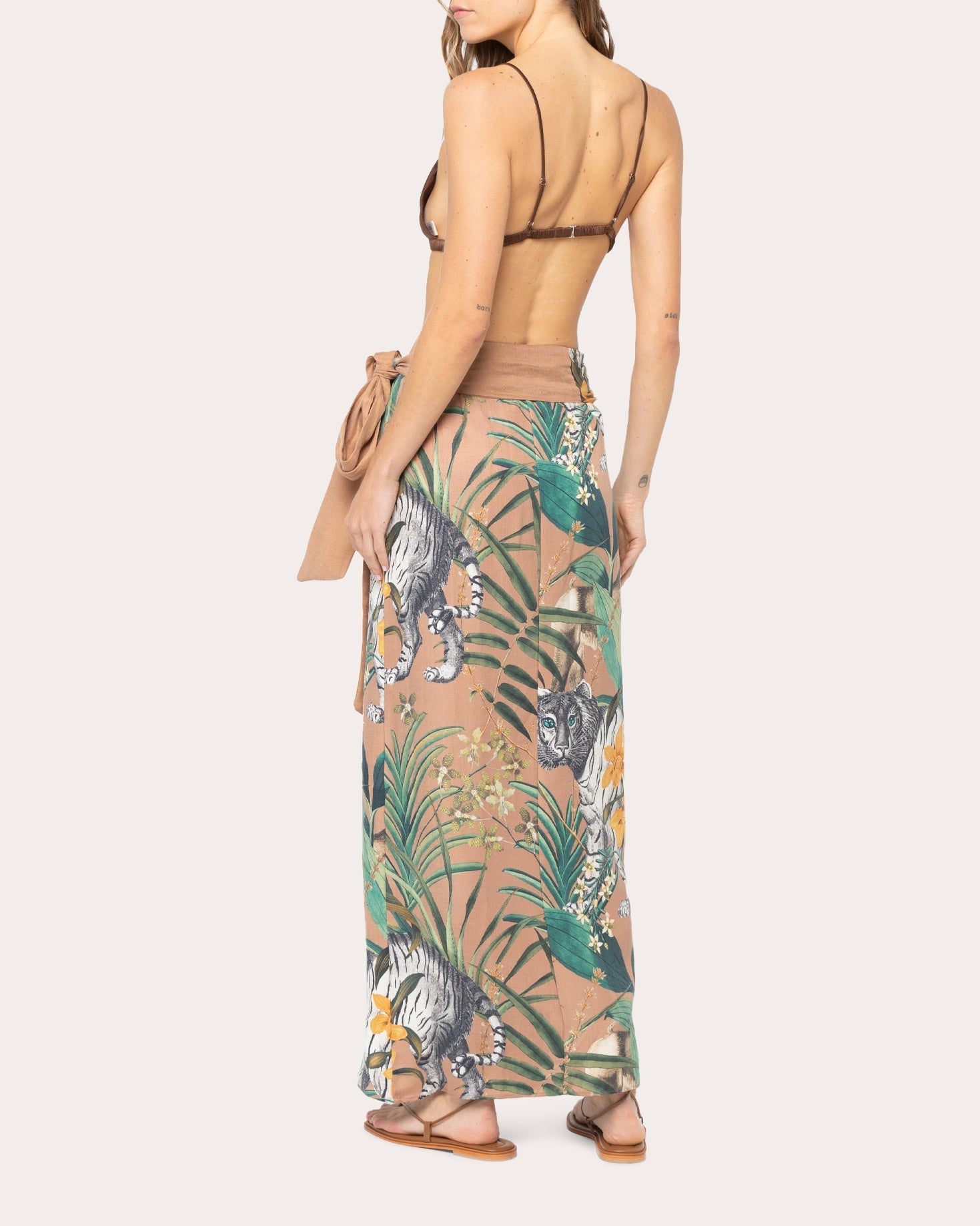 Serengeti Printed Linen Blend Wrap Skirt