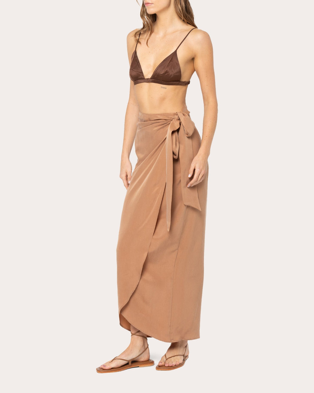 Serengeti Washed Satin Wrap Skirt