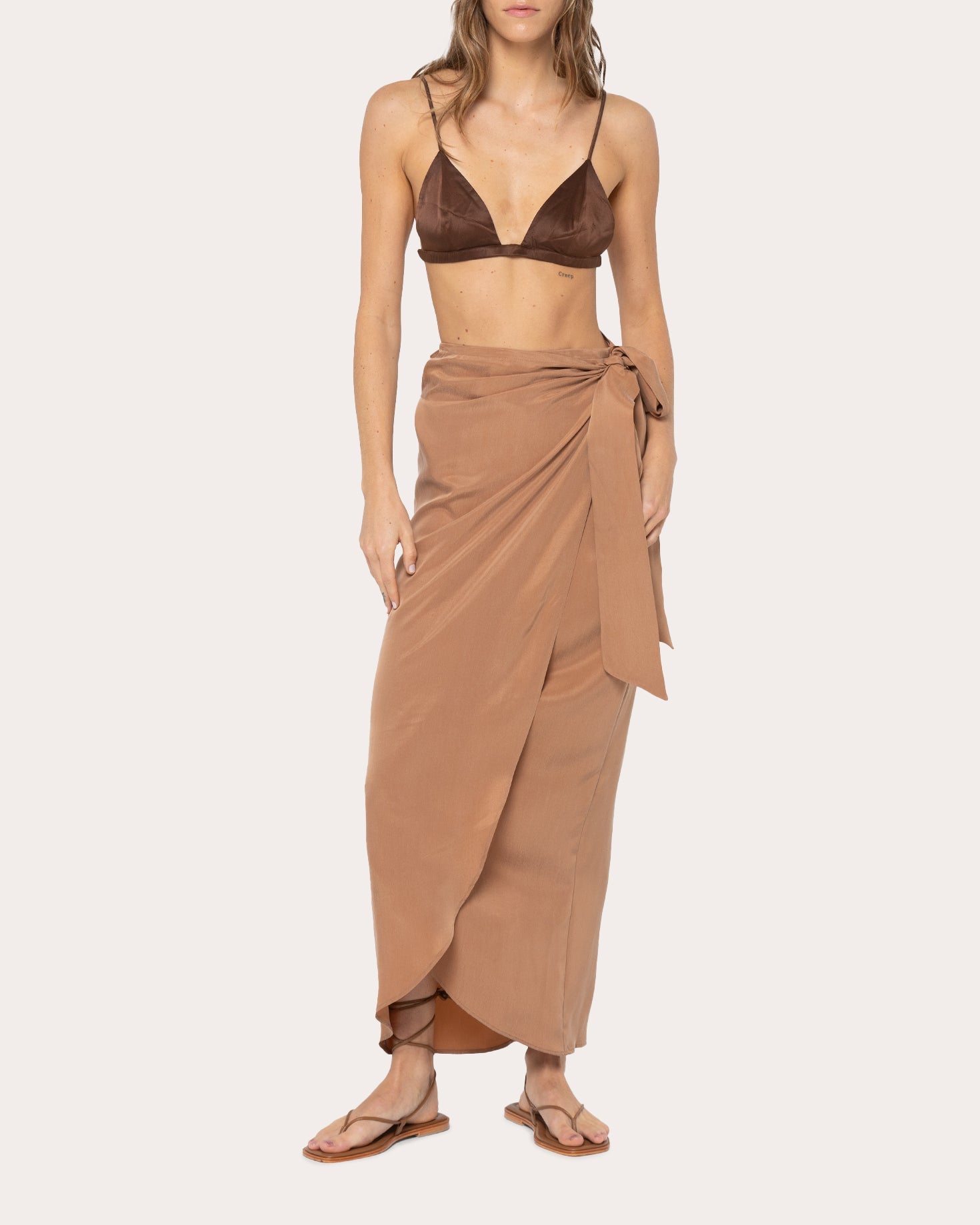 Serengeti Washed Satin Wrap Skirt