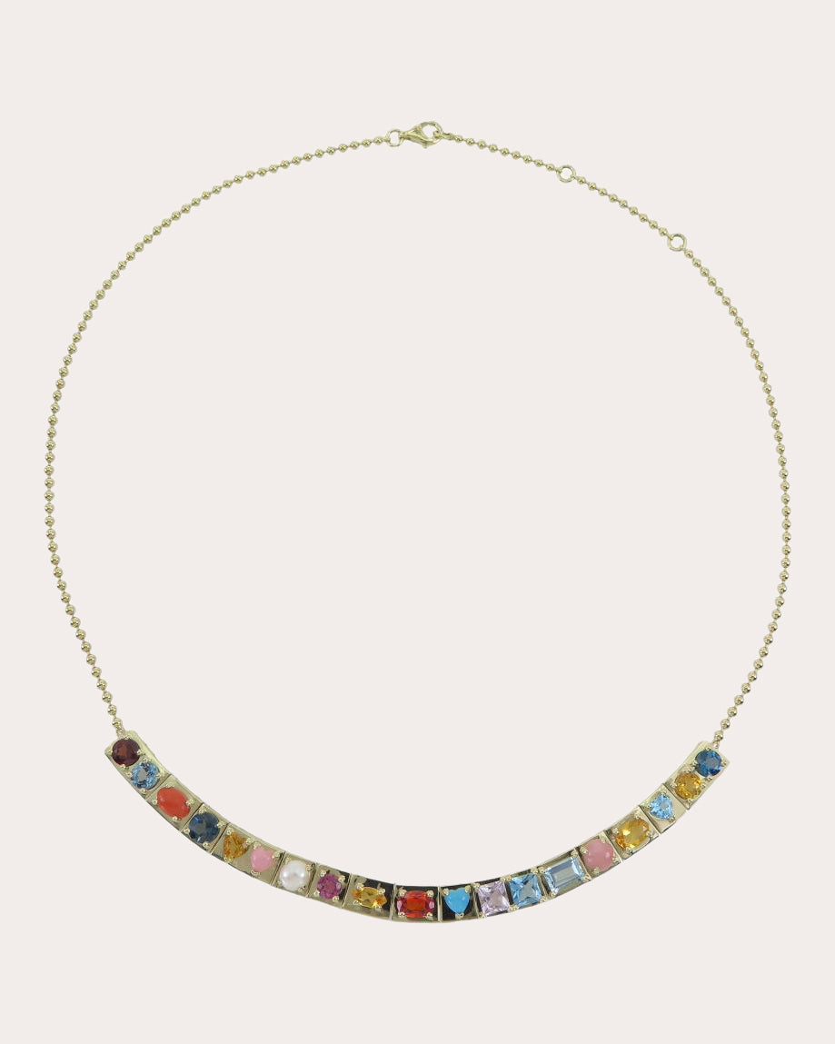 l'Ego 14K Gold Pearl and Multi-Stone Necklace