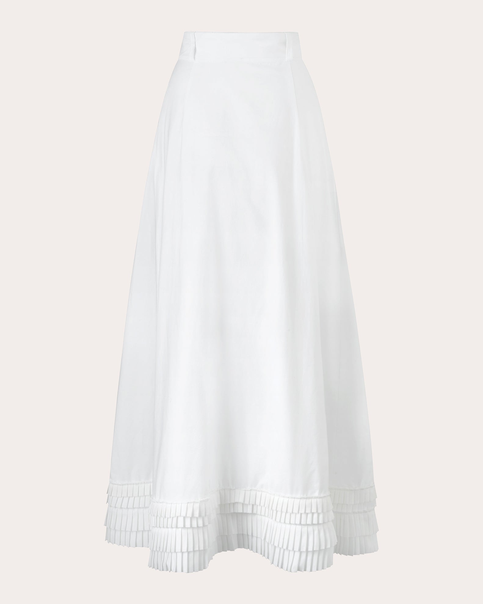 Mimma Pleated-Hem Cotton-Poplin Maxi Skirt