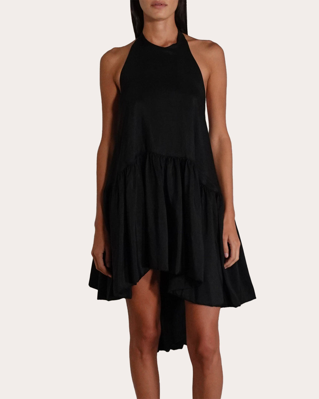 Winston Tiered Halterneck Silk Mini Dress